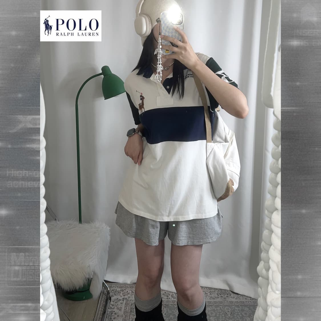 폴로 랄프로렌 화이트 오버핏 카라 티셔츠  상품이미지2