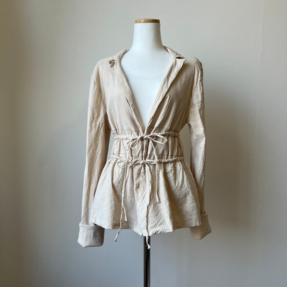 linen ribbon shirt 상품이미지1