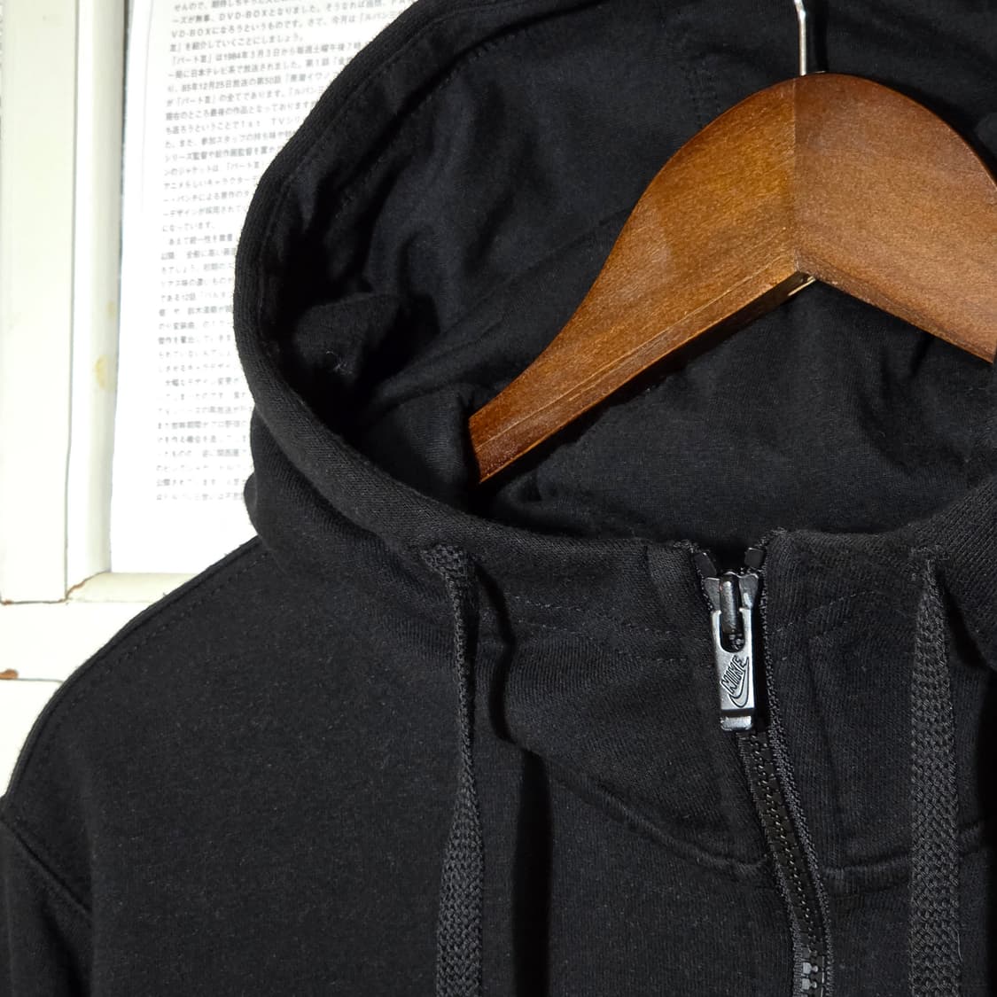 나이키 스우시 블랙 코튼 후드집업 상품이미지3