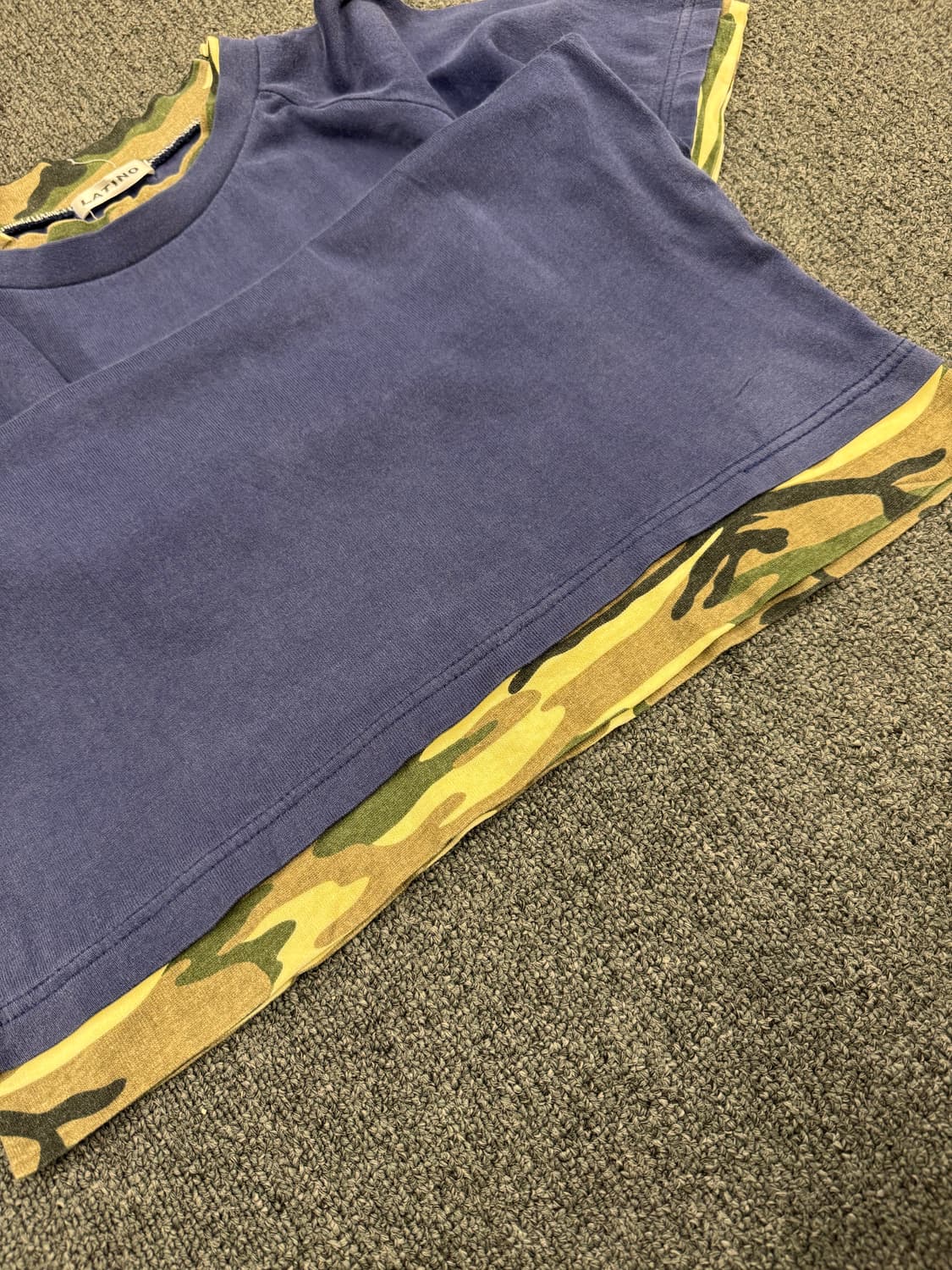 M)Japanese vintage 프린팅 카모 레이어드 네이비 반팔 상품이미지5