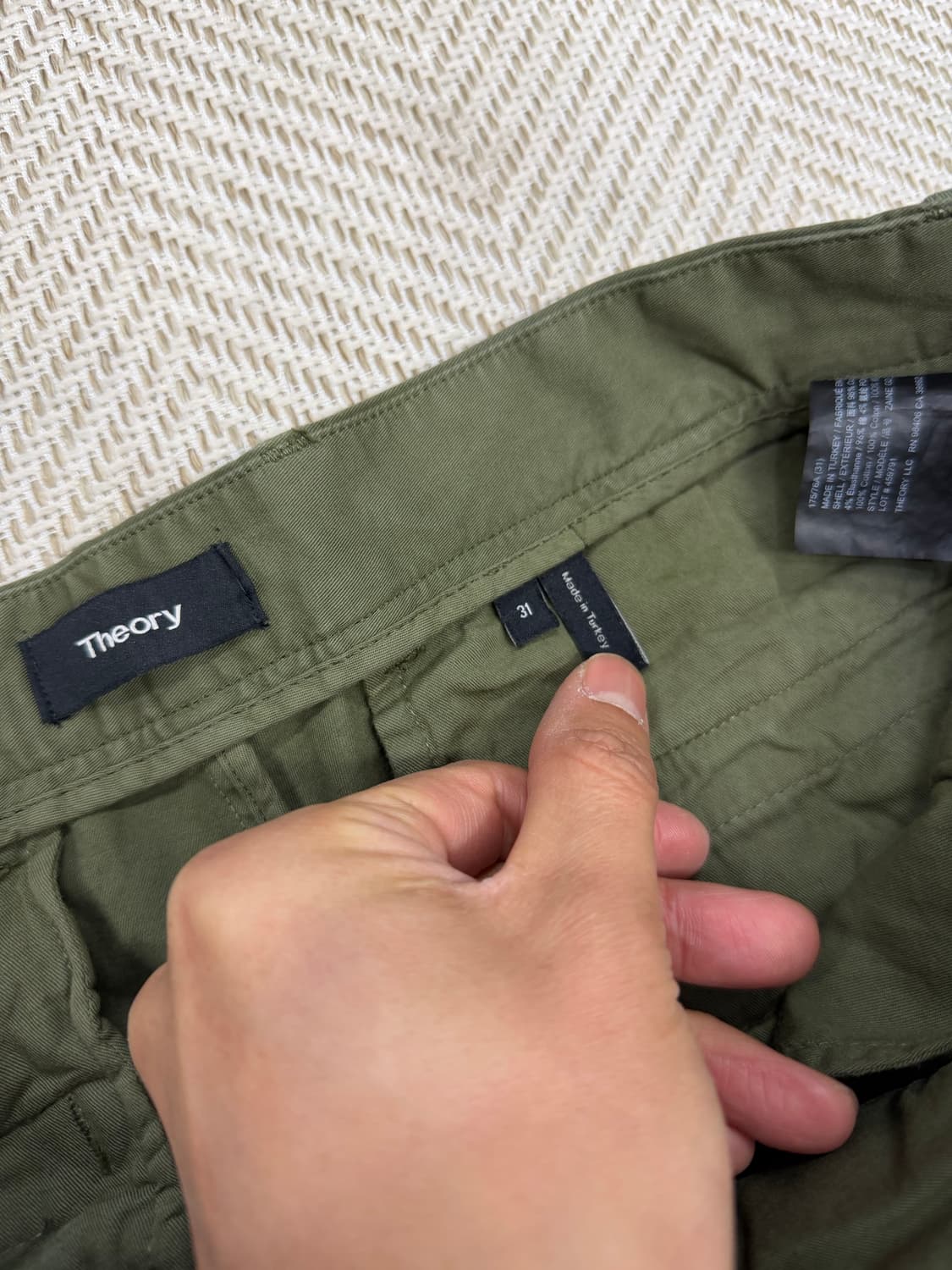 정품) 띠어리 남성 코튼 면바지 31 상품이미지5