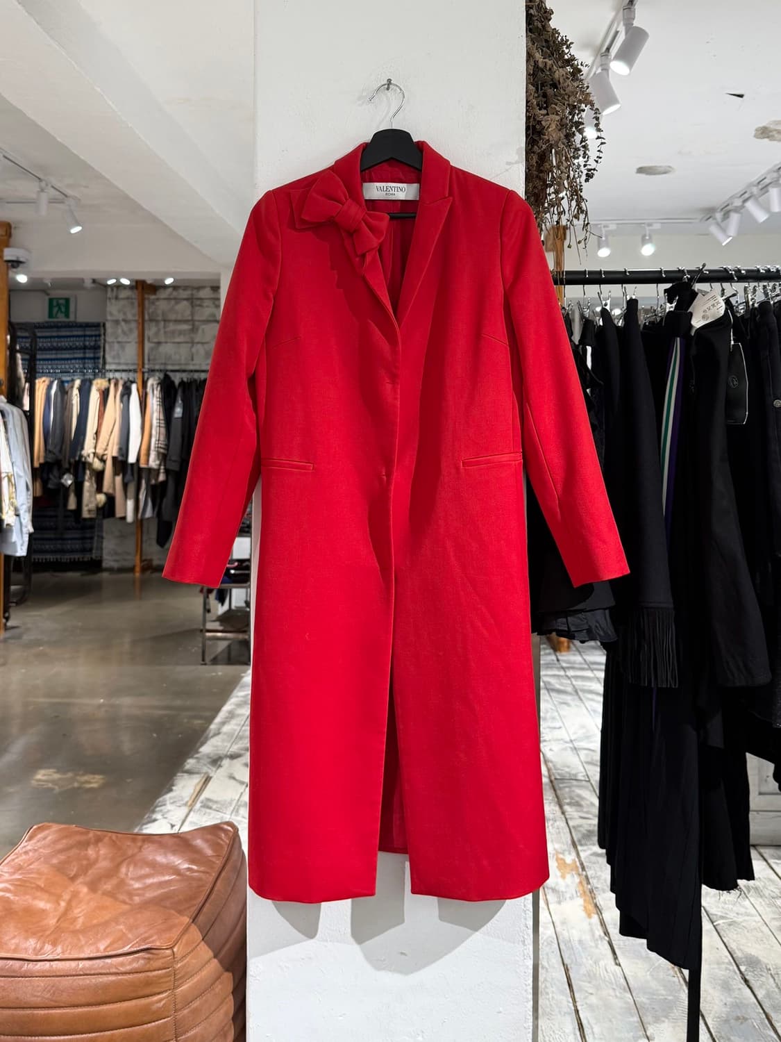 발렌티노 레드 리본 울 롱 코트 상품이미지1
