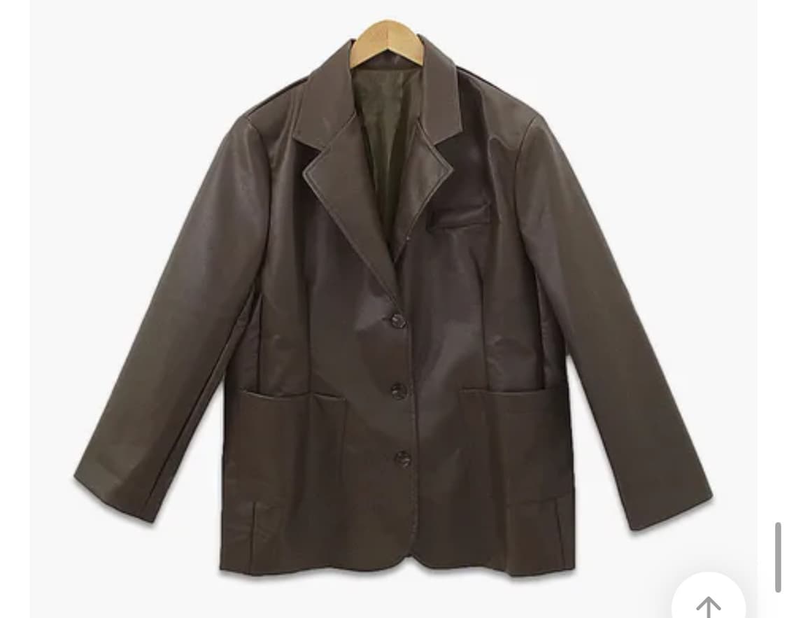 브라운 가죽 블레이저 상품이미지4