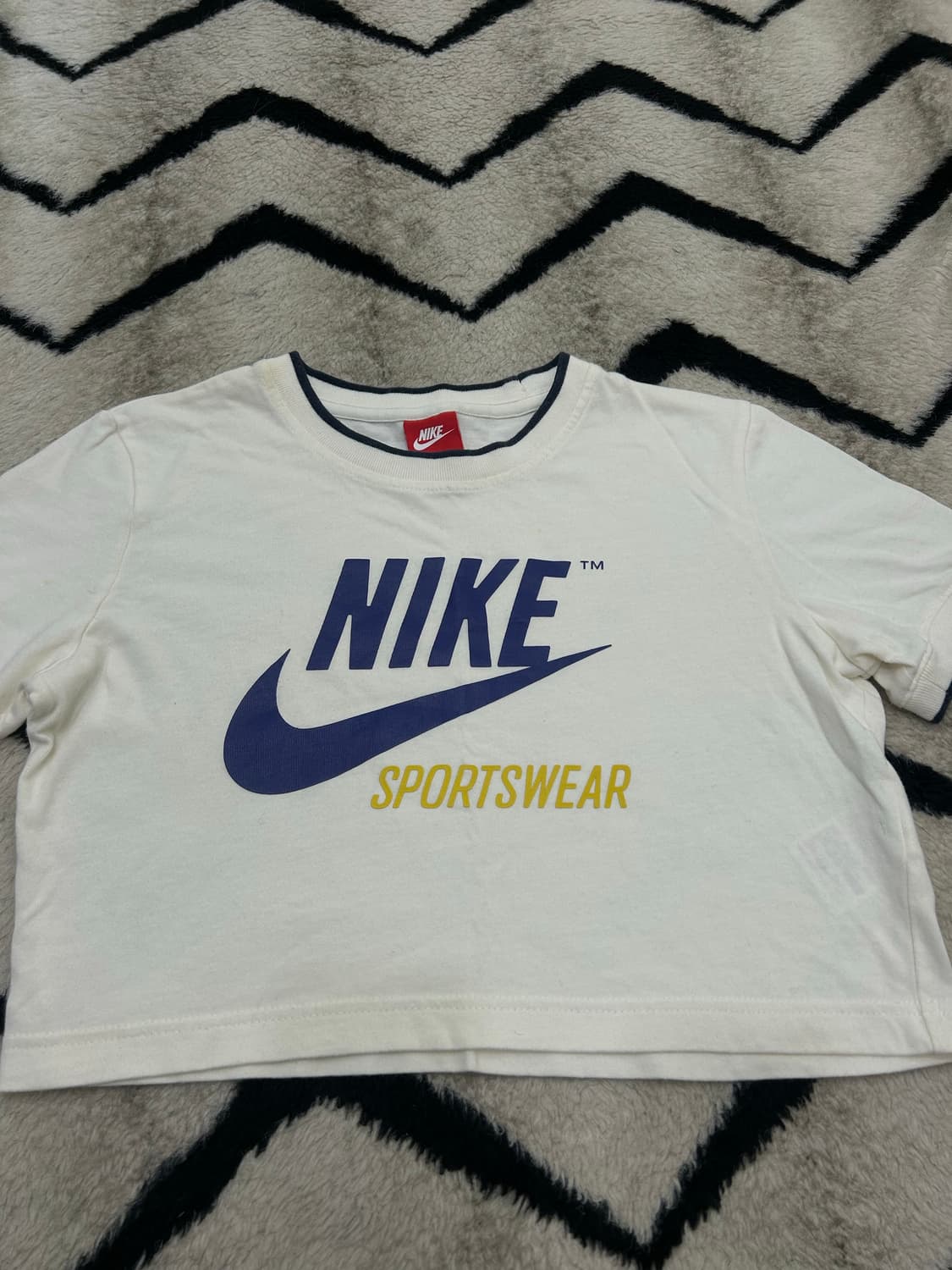 [M]나이키 크롭 레귤러핏 반팔/아이보리 상품이미지1