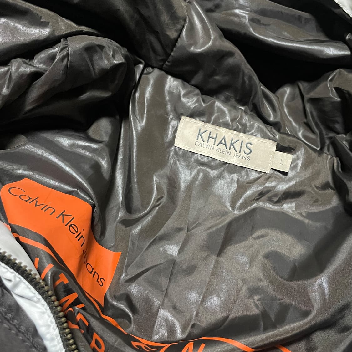 카키스 캘빈클라인진스 롱 후드 코트 점퍼 상품이미지7