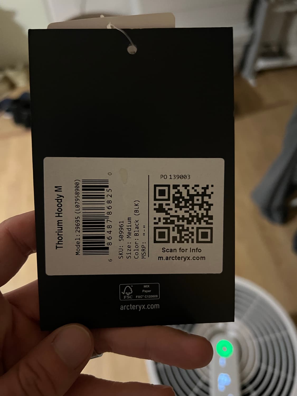 아크테릭스 토륨 후디 블랙 M 상품이미지8