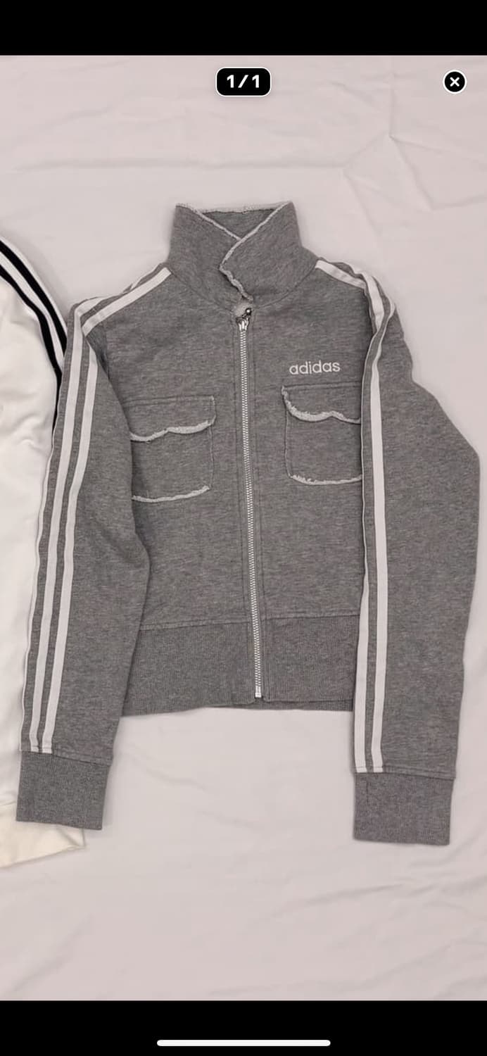 아디 희귀 빈티지 그레이 면집업 y2k 상품이미지2