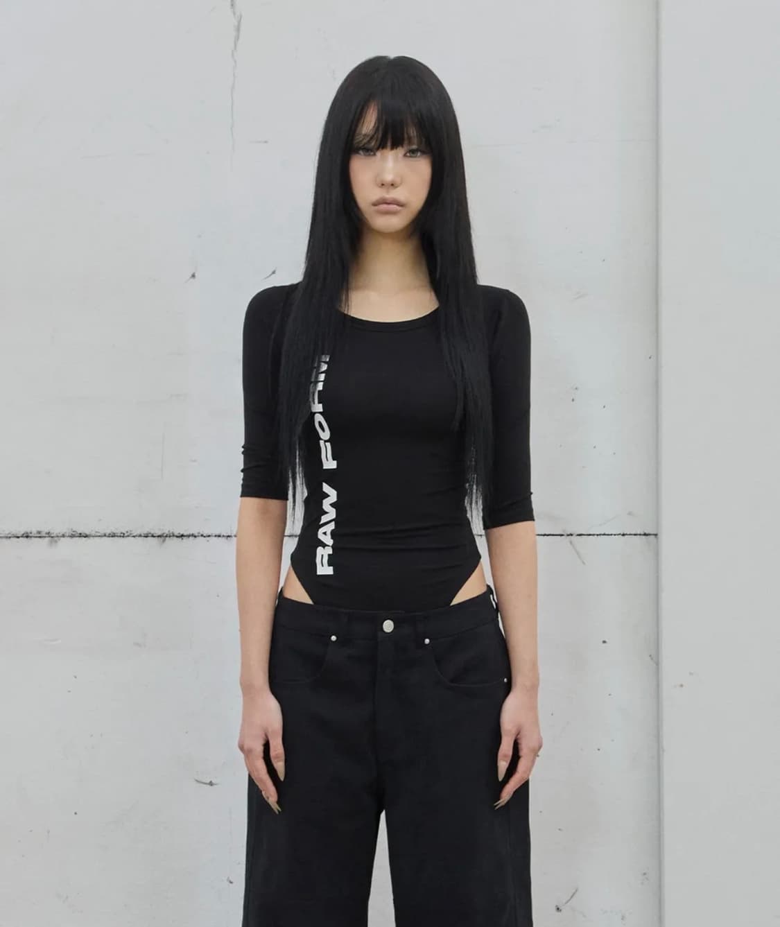 3/4 Sleeve Bodysuit 블랙 상품이미지1