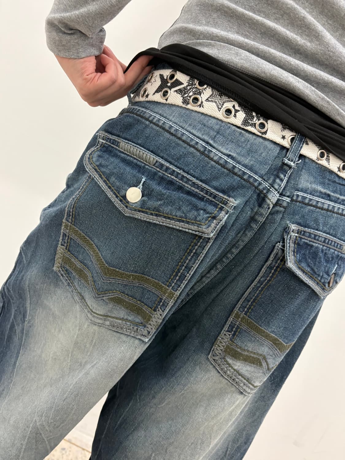 90s'빈티지 자수 힙합팬츠 상품이미지4