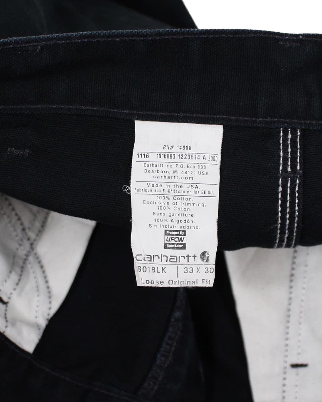 칼하트 더블니 카펜터 팬츠 B01 BLK 미제 블랙 상품이미지4