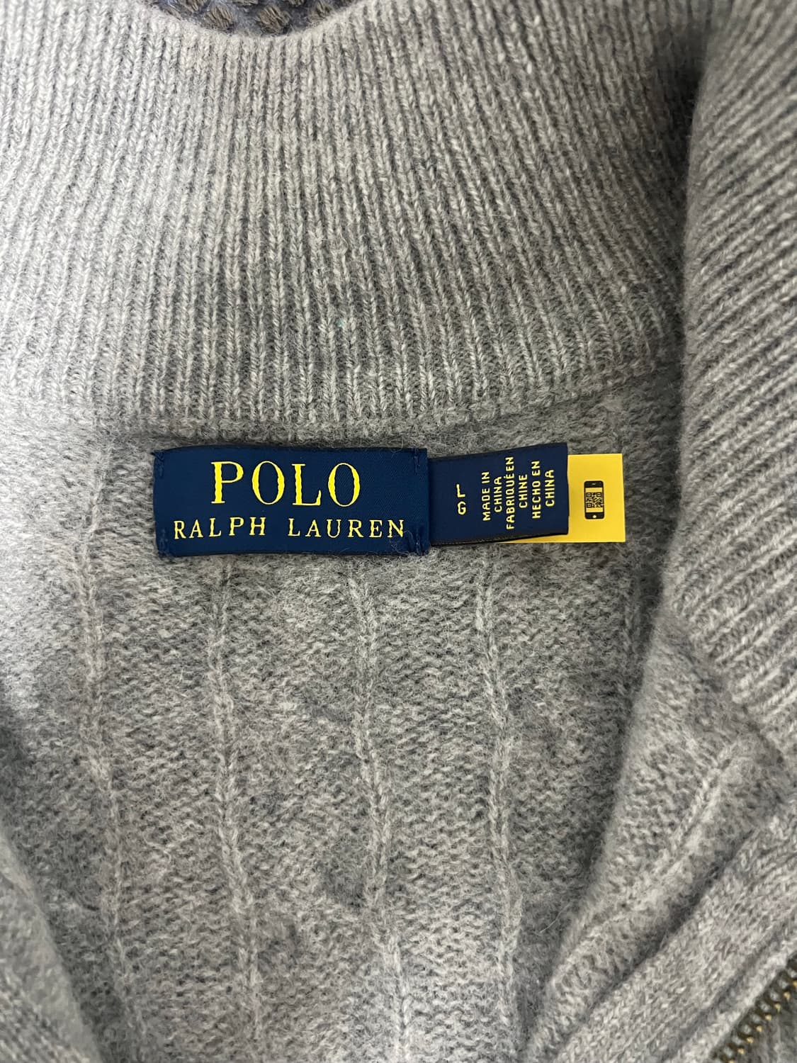 폴로 울 캐시미어 케이블 반집업 L(QR정품) 상품이미지3