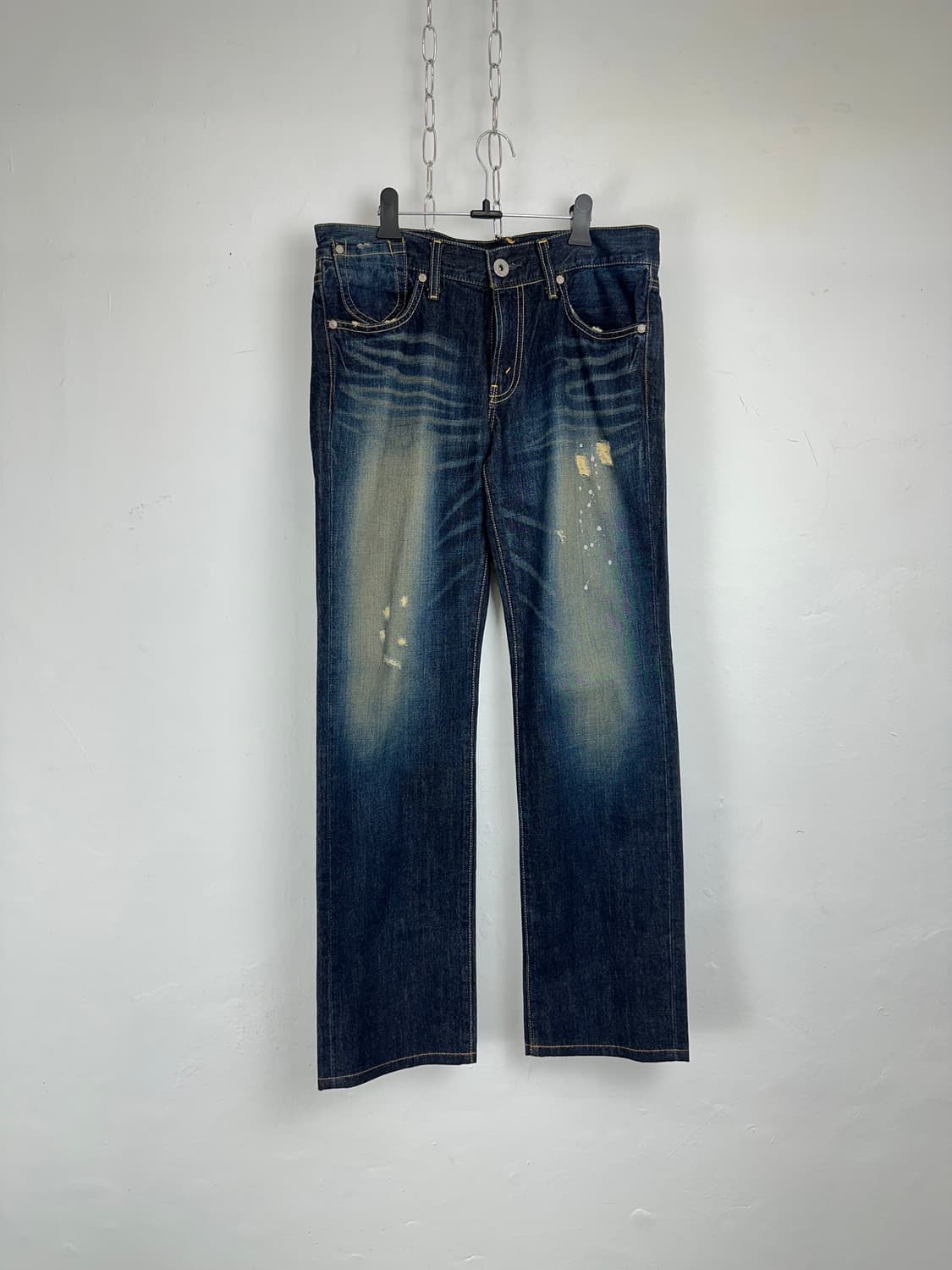 2000s Levi’s 502 Distressed Paint Splatt 상품이미지5