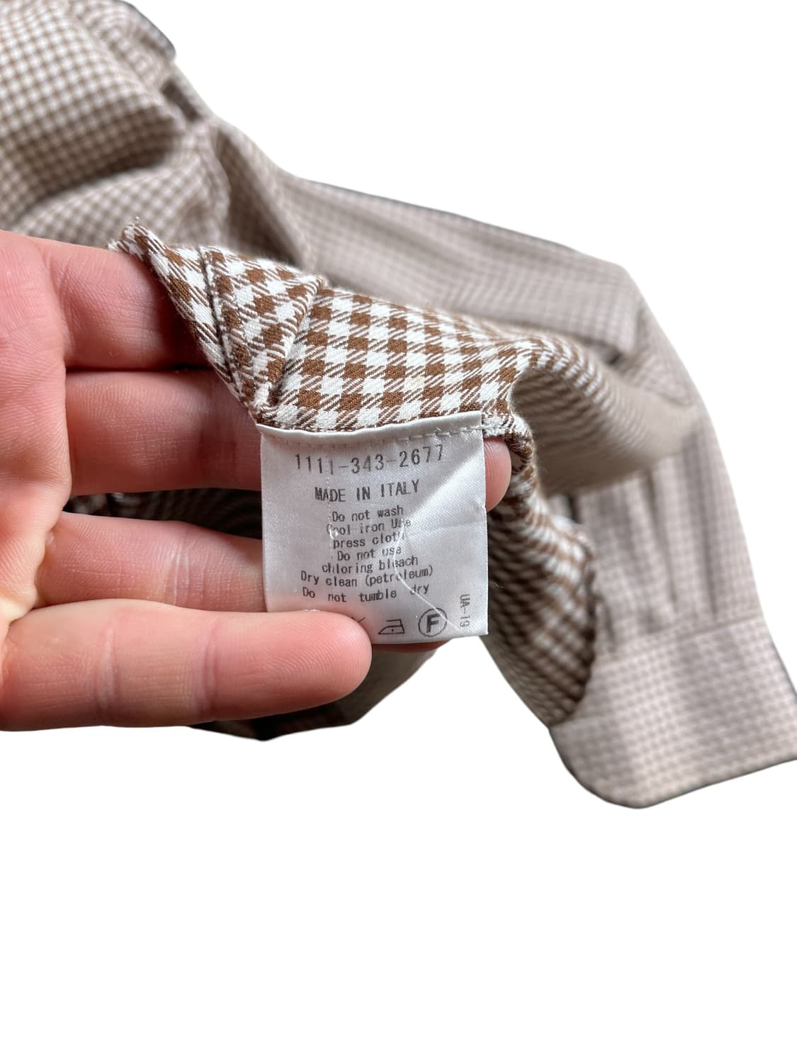 Vintage (maede in Italy) 브라운 체크 셔츠  상품이미지6