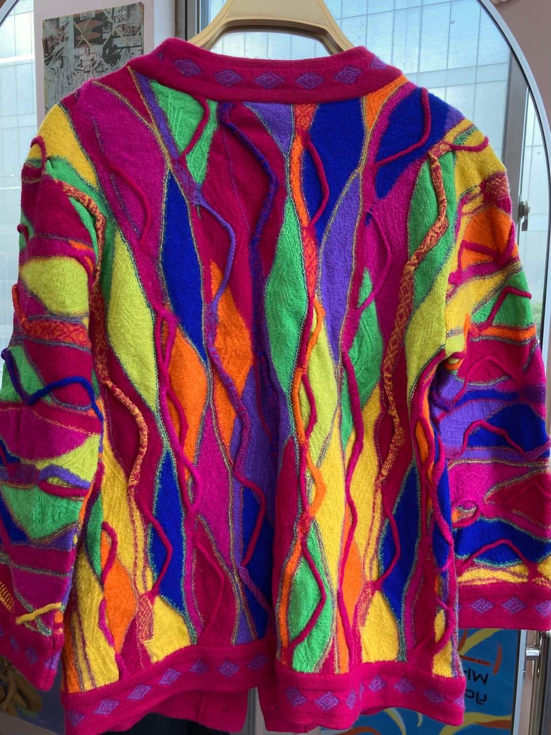 쿠지 레인보우 에스닉 패턴 가디건 상품이미지5