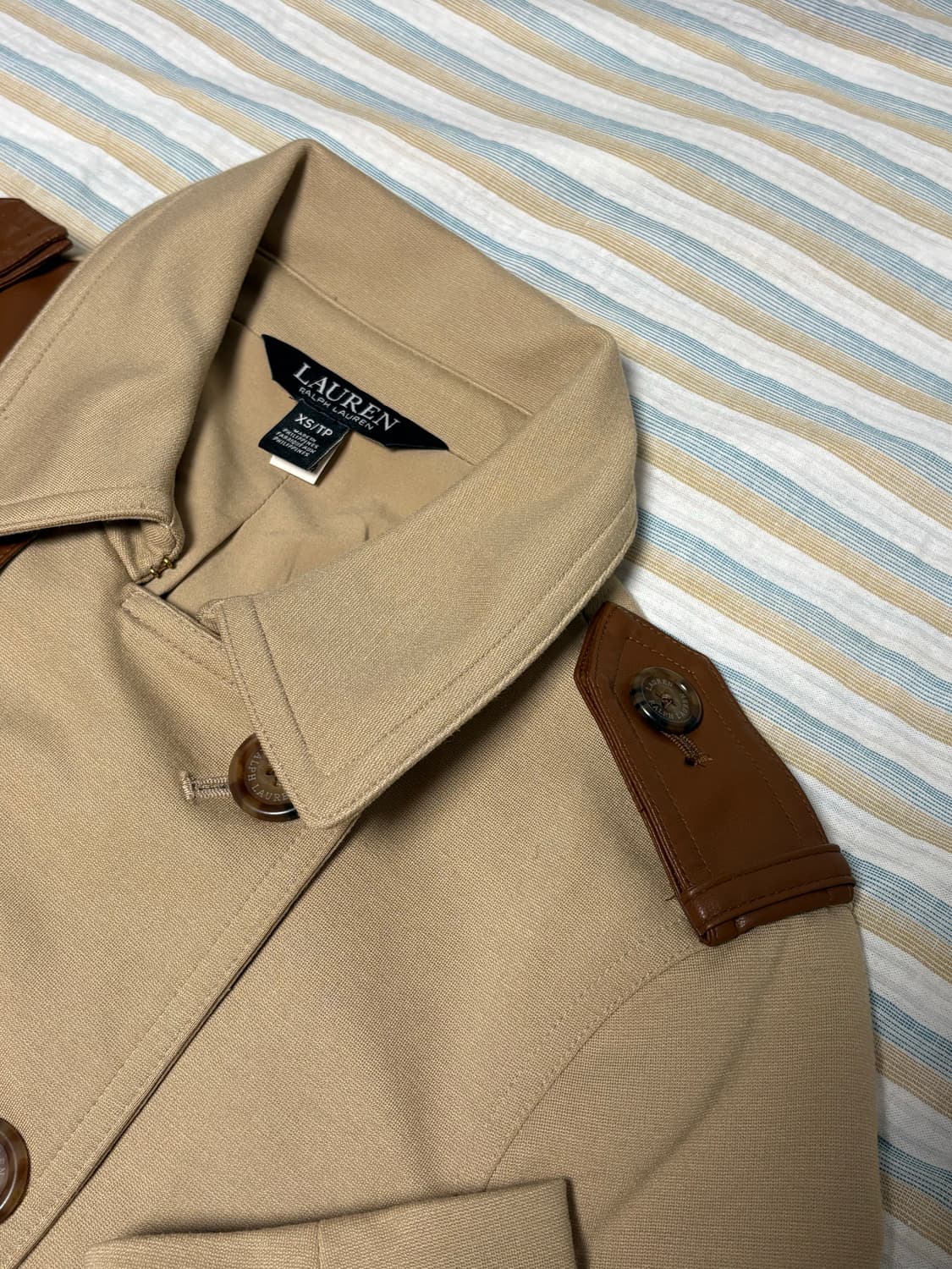 Lauren 레더 숏 트렌치 코트 상품이미지6