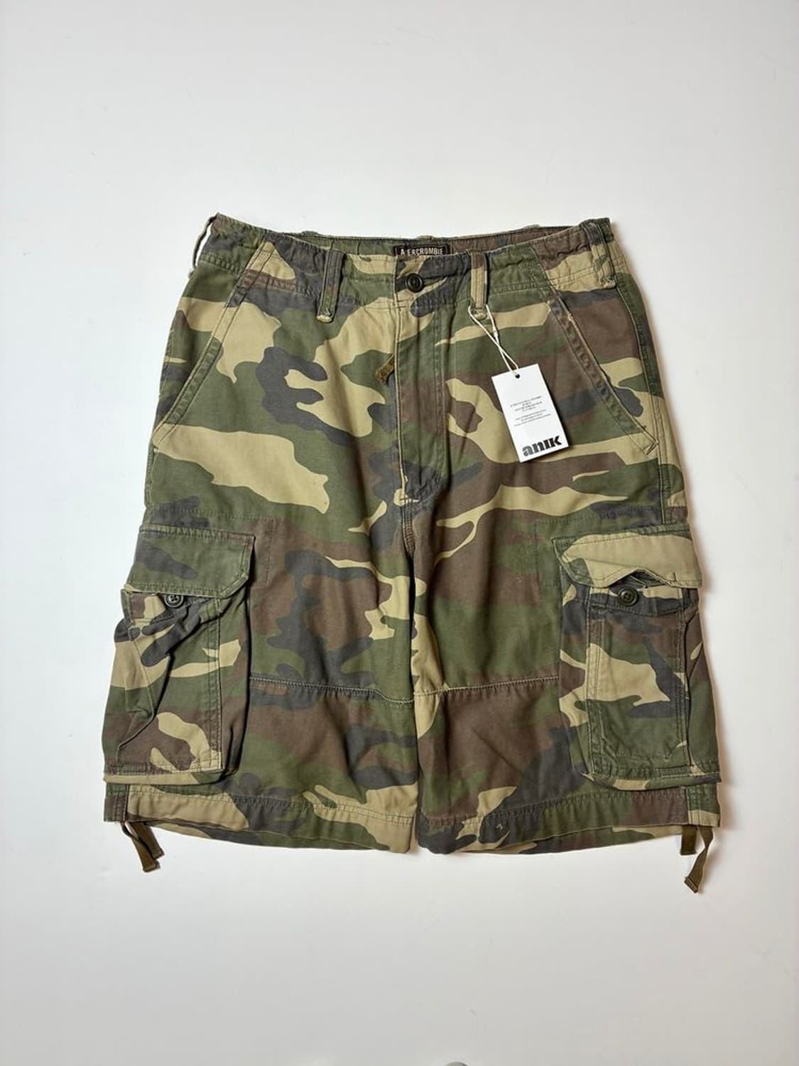 아베크롬비 앤 피치 00's 카모 패턴 카고 와이드 반바지 PN9076 상품이미지1