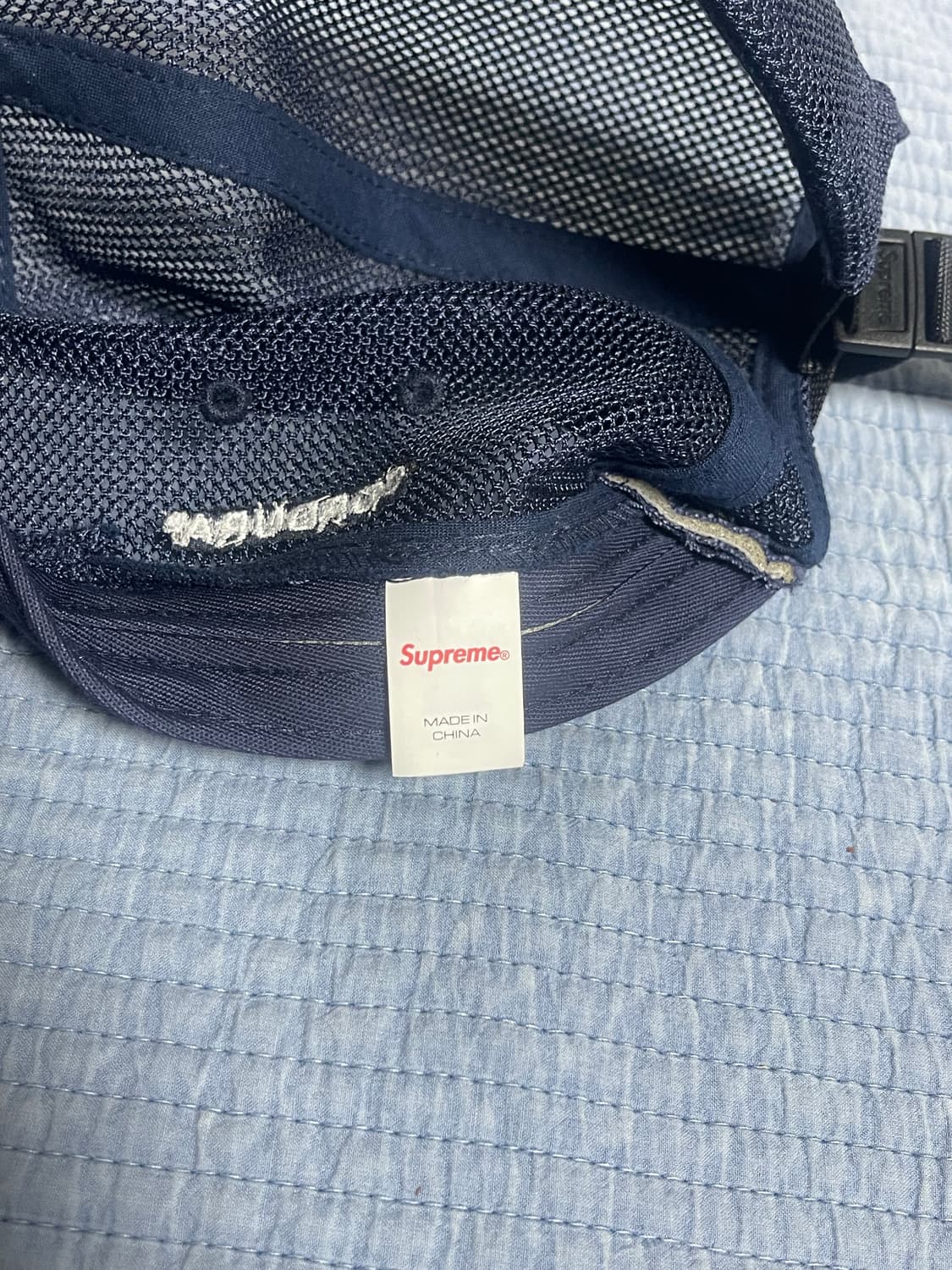 슈프림 캠프캡 박스로고 23SS 메쉬 코듀라 네이비 상품이미지3