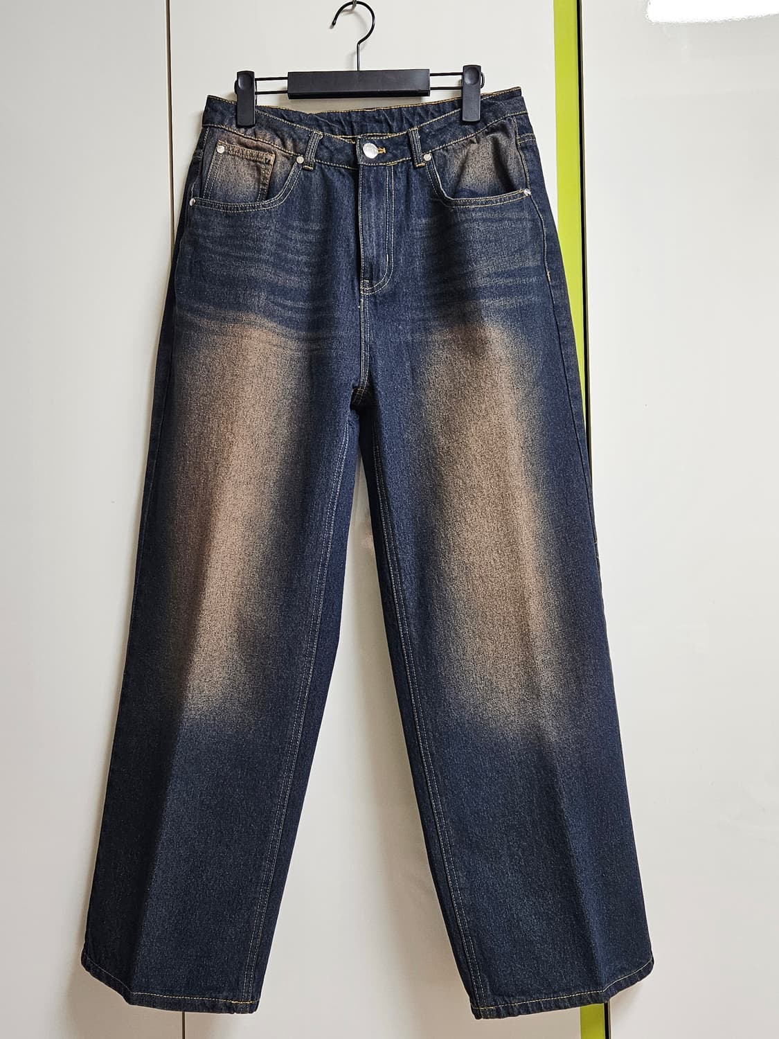 리메인세컨드 와이드 데님 옐로우 워싱 청바지 상품이미지2