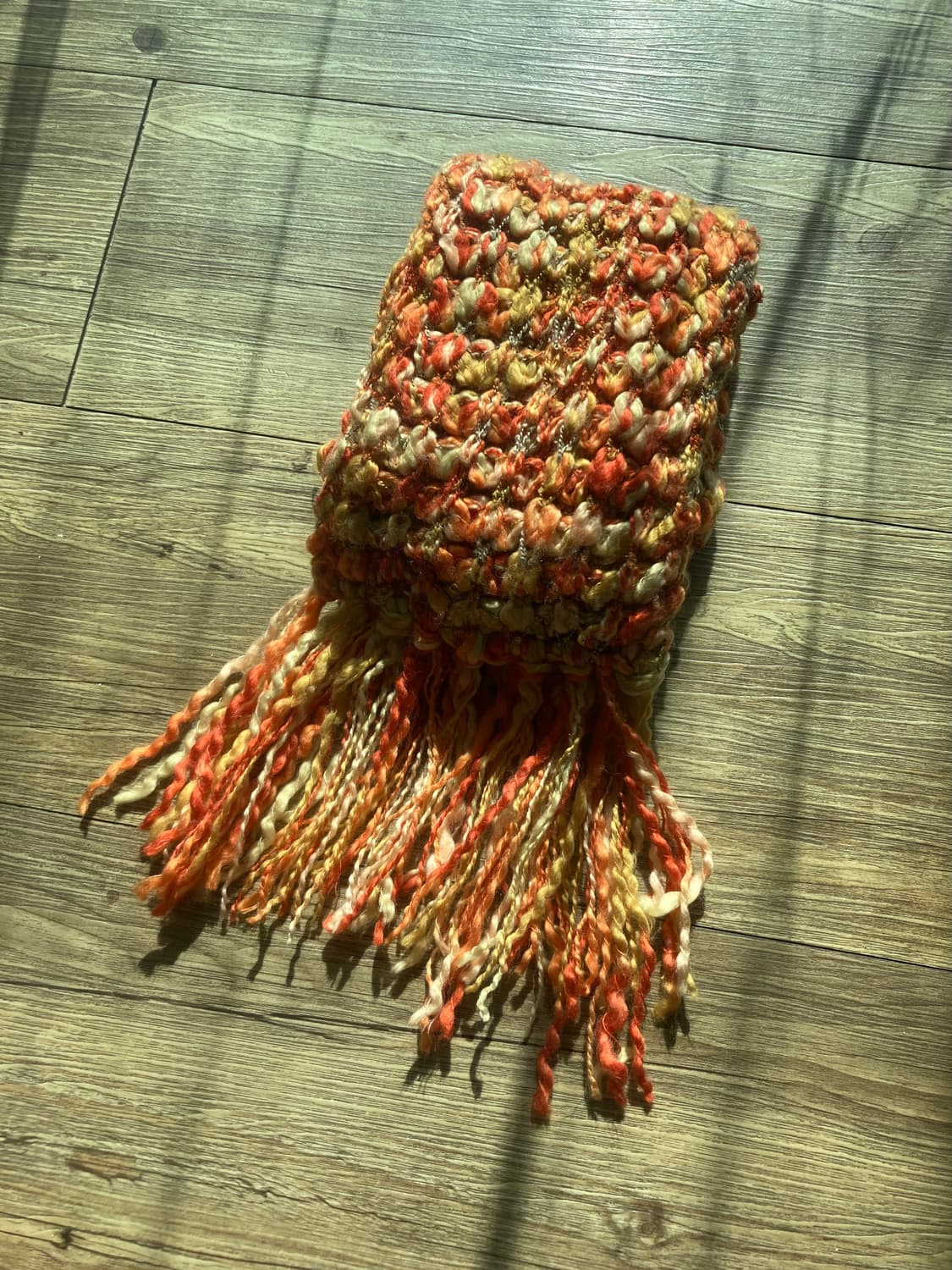 하구미룩 모리걸 오렌지 감귤 뜨개 짜임 머플러 목도리  상품이미지3