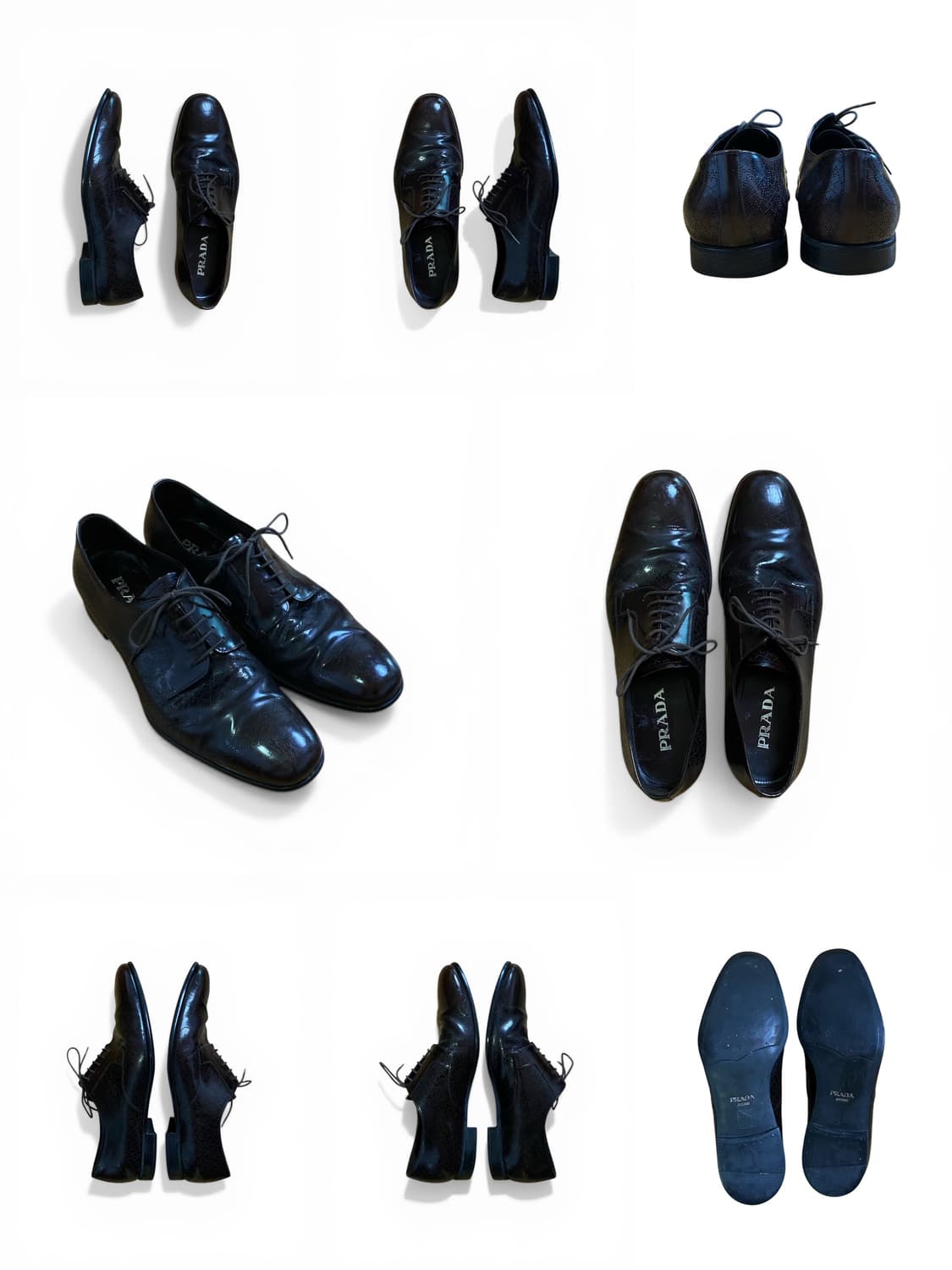 Prada Round Toe Perforated Derby 상품이미지10
