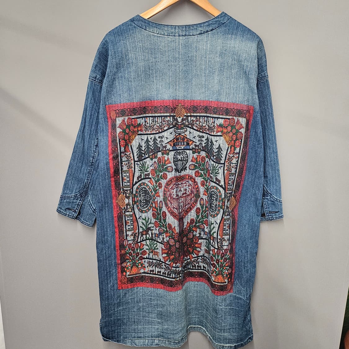 JPN vintage 포켓 데미지 데님 롱자켓 상품이미지2