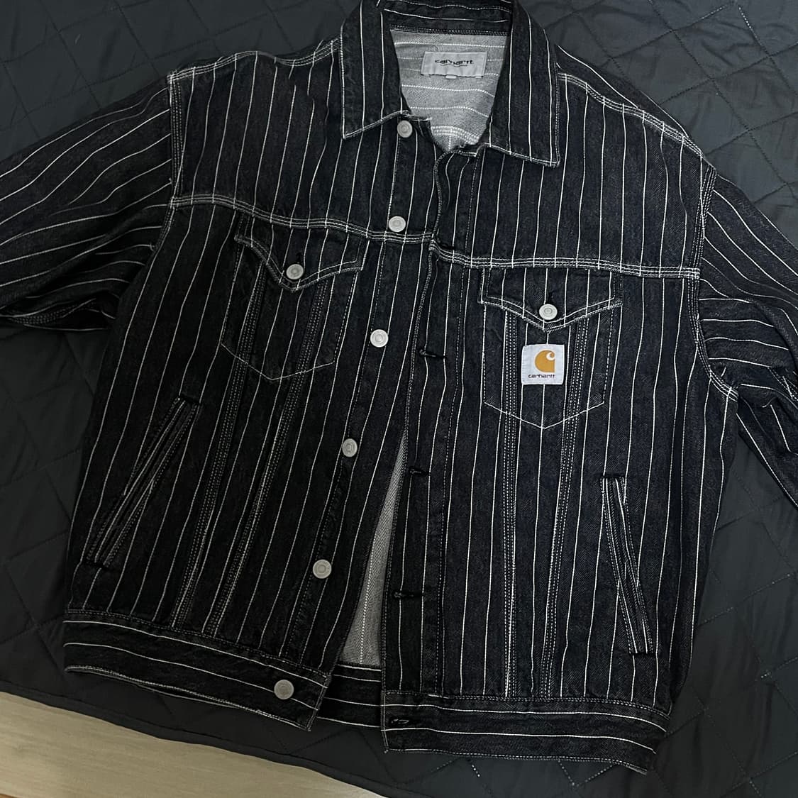 칼하트 트러커 자켓 스트라이프 orlean jacket 상품이미지3