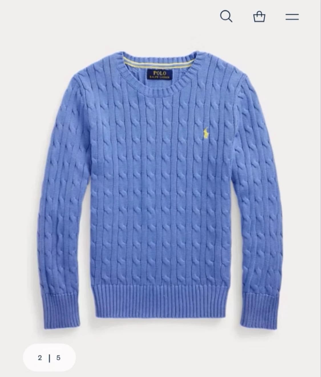 여성 폴로 랄플로렌 [보이즈] 케이블 니트 정품 스카이블루 55-66가능 상품이미지3