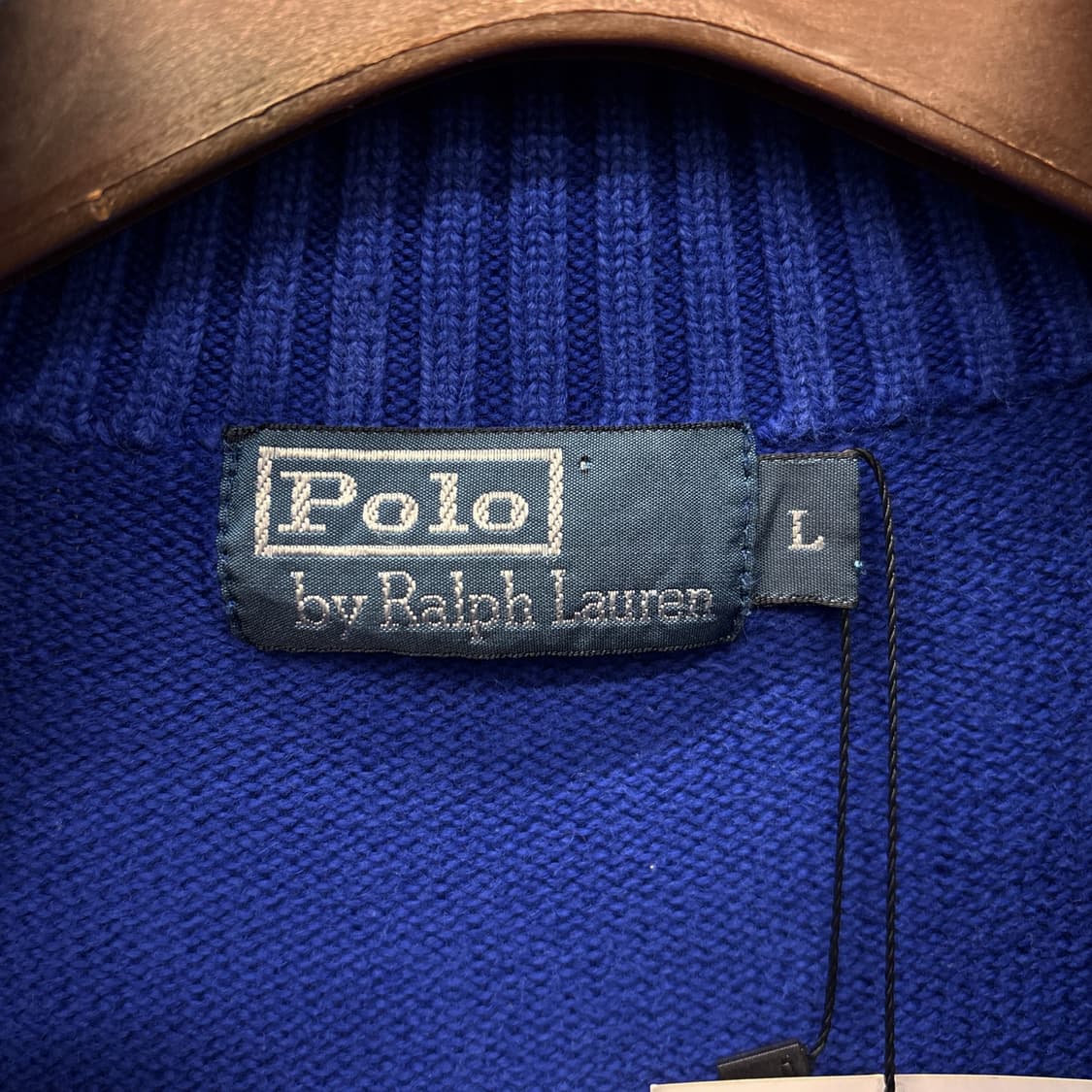 90s 폴로 랄프로렌 청키립 하프집업 니트 스웨터 코발트블루 N989 상품이미지8