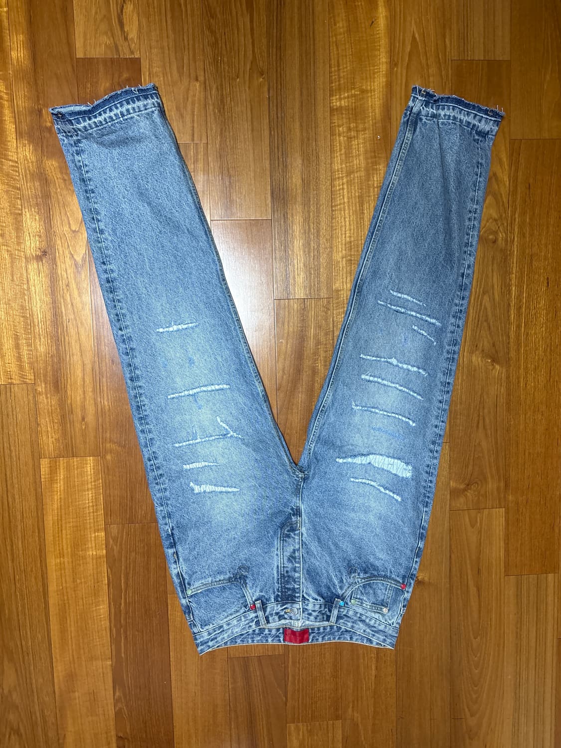 Fugazi 스톤 워시 리벳 진 인디고 상품이미지2