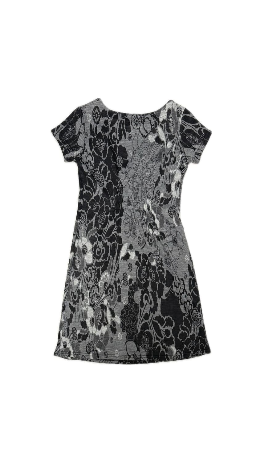 오리엔탈 플라워 패턴 미디 원피스 상품이미지2