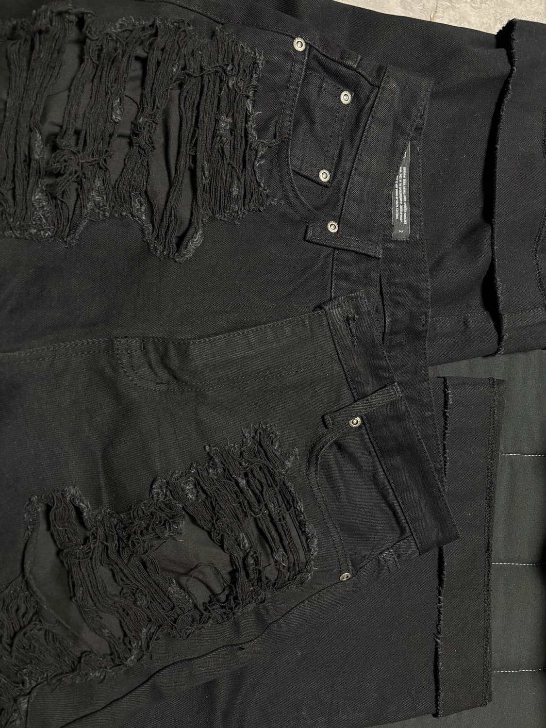 보헤미안서울 KNEE OPEN RIPPED WIDE JEANS M사이즈 상품이미지2