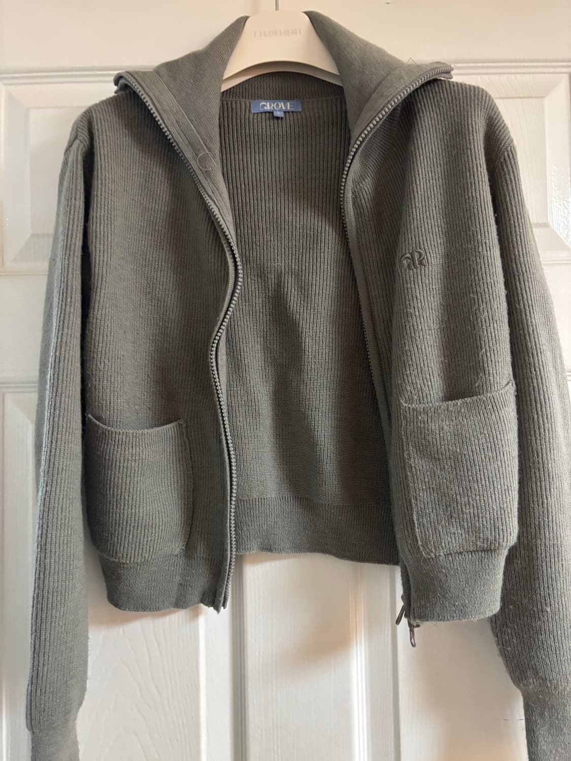 그로브 Pout cardigan 니트 집업 그레이 상품이미지3