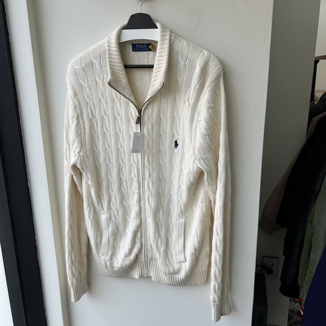 16451 - 폴로 랄프로렌 화이트 케이블 니트 집업 상품이미지2