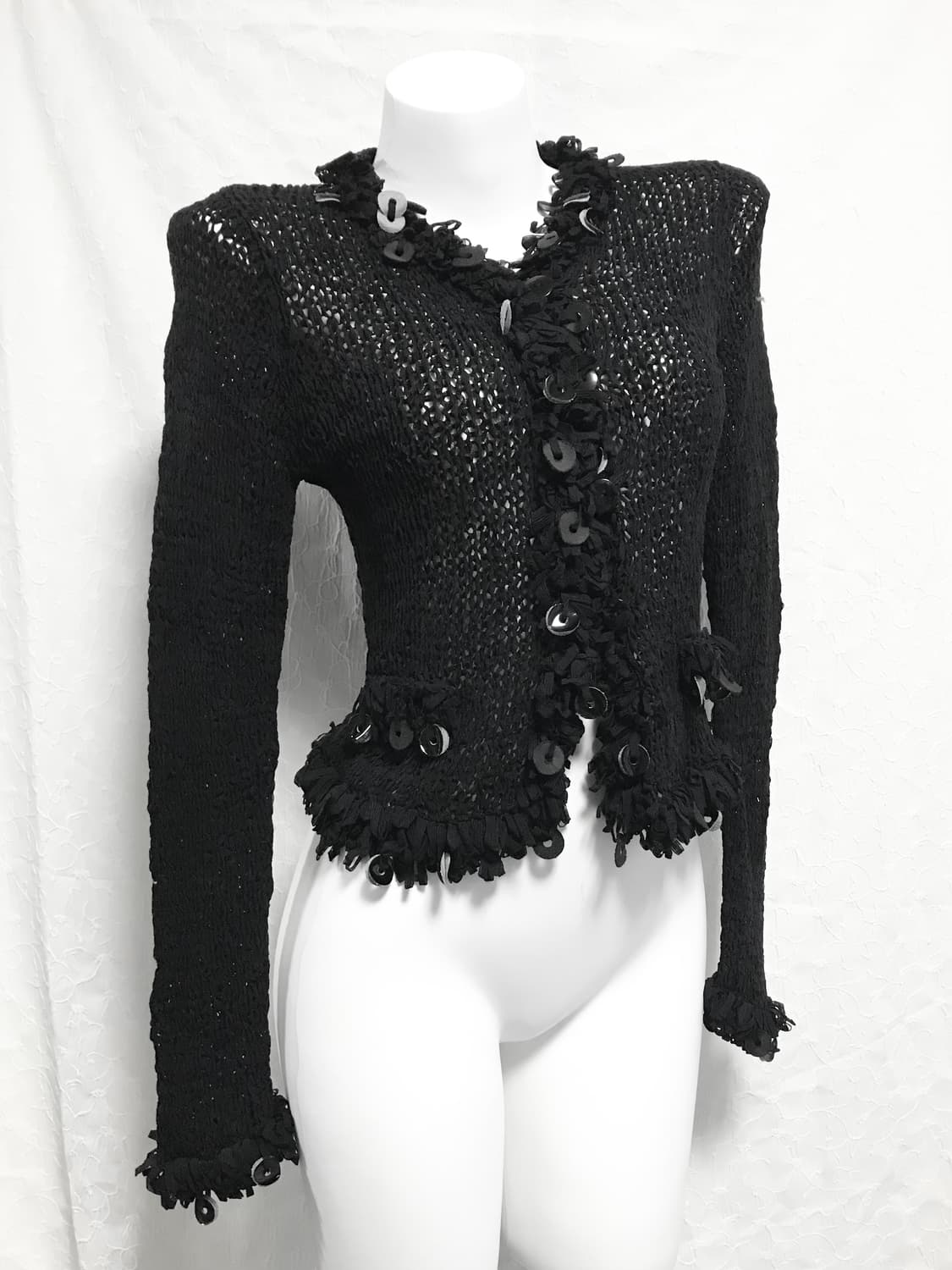 빈티지 hiroko bis 버튼 디테일 네트 가디건 상품이미지1