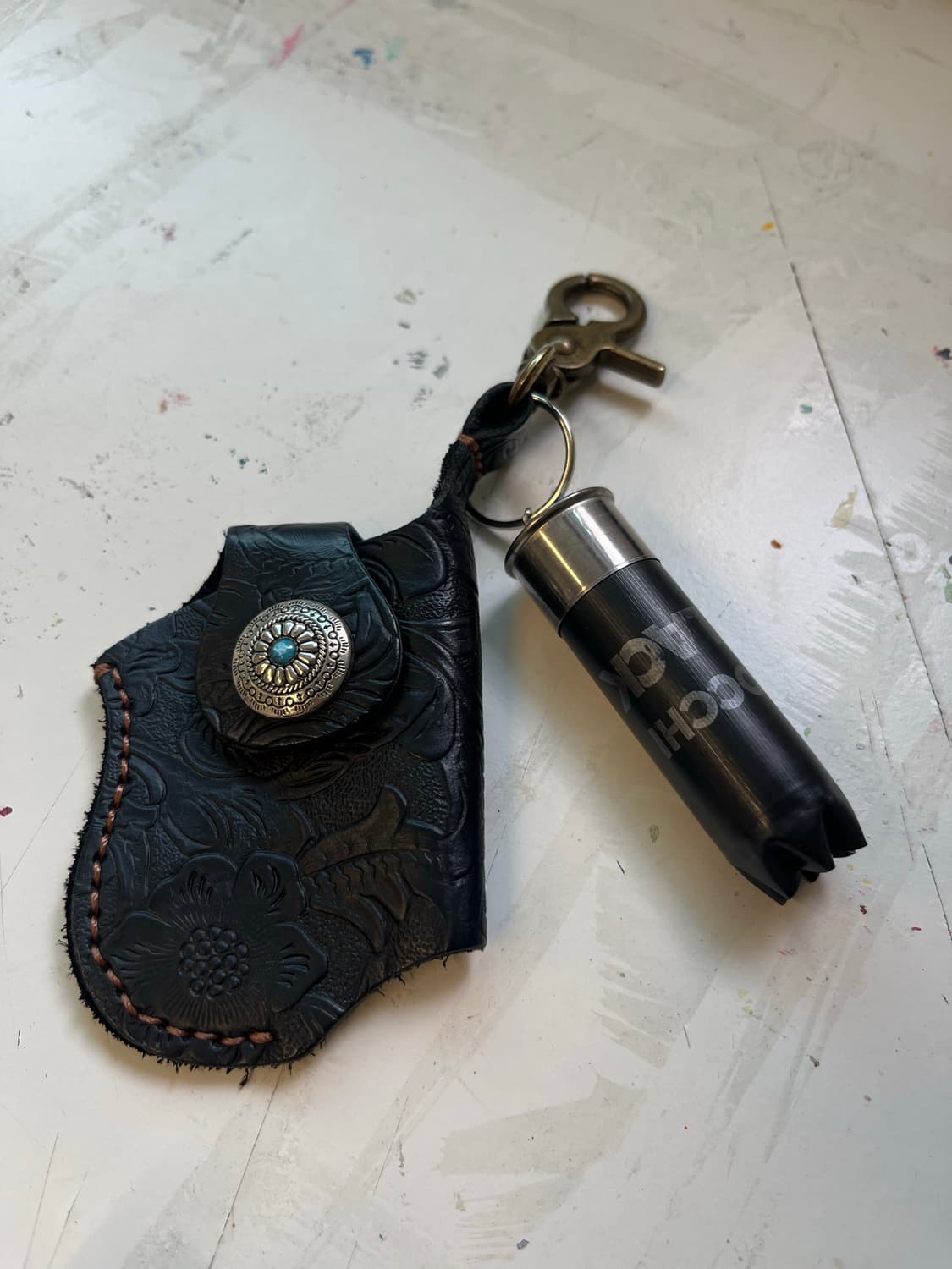Small leather pocket&Shot gun Key-ring 상품이미지1