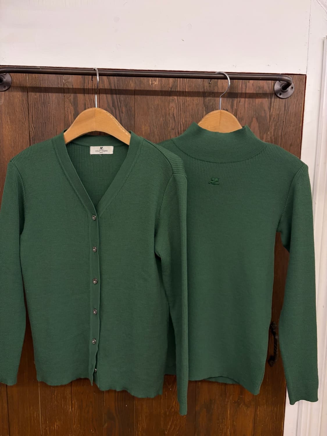 꾸레쥬 정품 그린 니트가디건 앙상블 상품이미지7