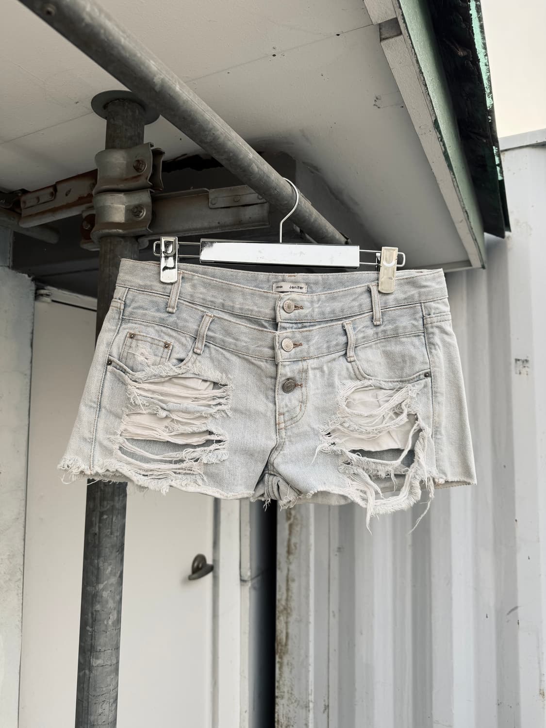 Distressed double shorts 상품이미지3