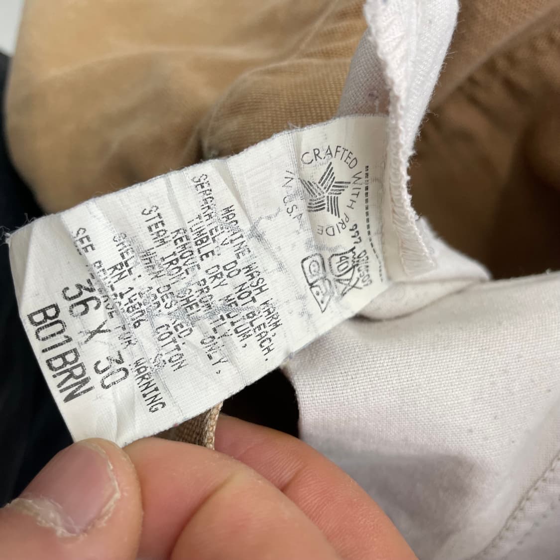 칼하트 OG 더블니 카펜터 덕캔버스 와이드 페이딩 워크팬츠 브라운 상품이미지6