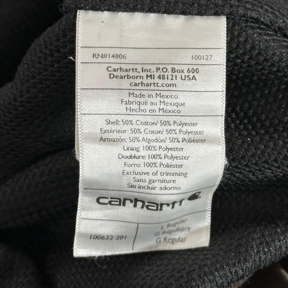 칼하트 써멀 브라운 타이다이 후드집업 (실측 XXL) 상품이미지8