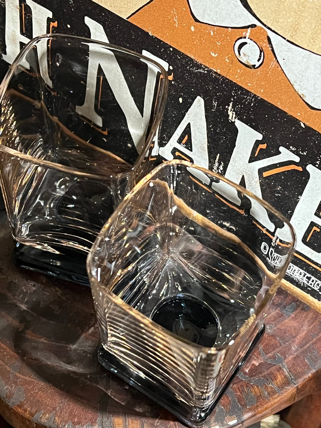 70s Disaronno Pink&Blue bar Glass 상품이미지7