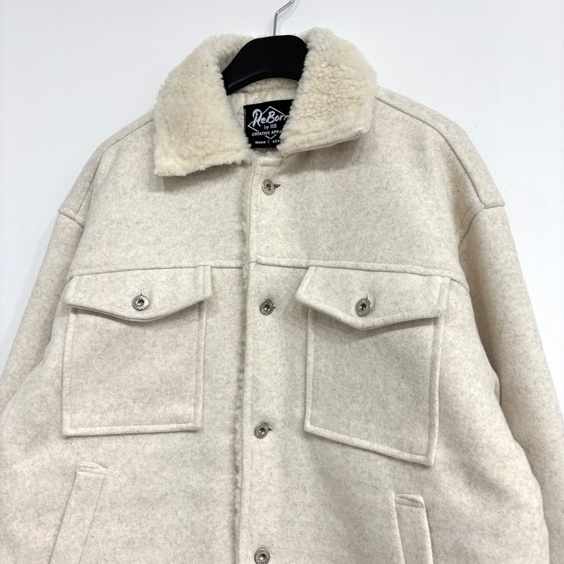 [새상품] 뽀글이 카라 누빔 모직자켓 상품이미지6