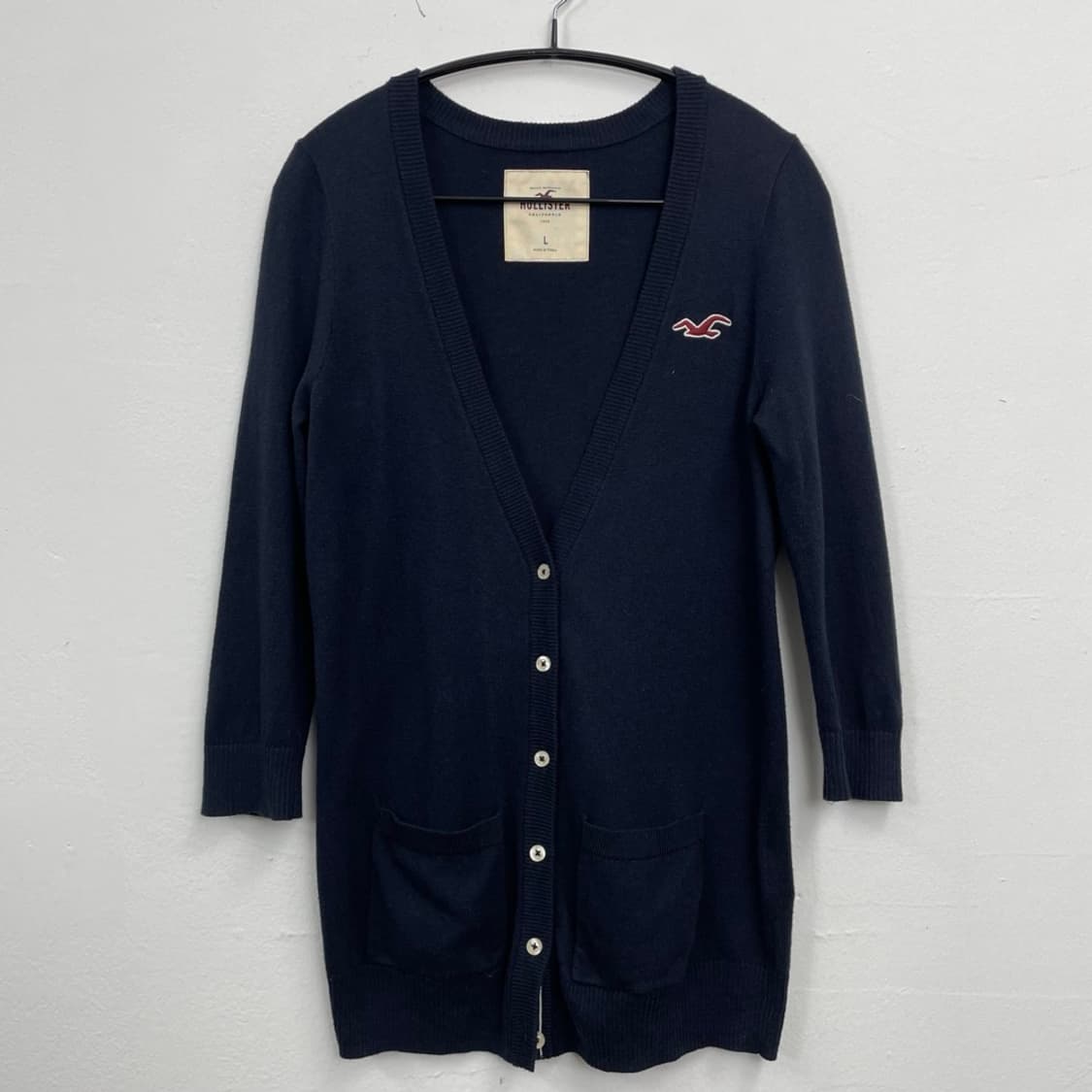 홀리스터 HOLLISTER 네이비 포켓 브이넥 가디건 L 상품이미지6