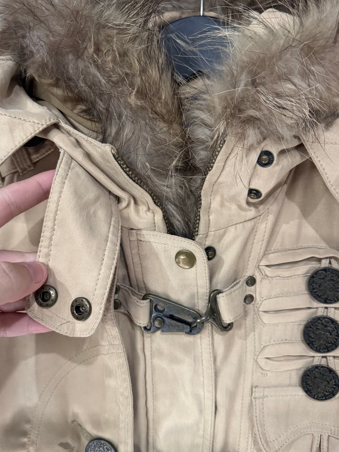 Swordfish 버클 벨티드 파이어맨 퍼 후드자켓 상품이미지4