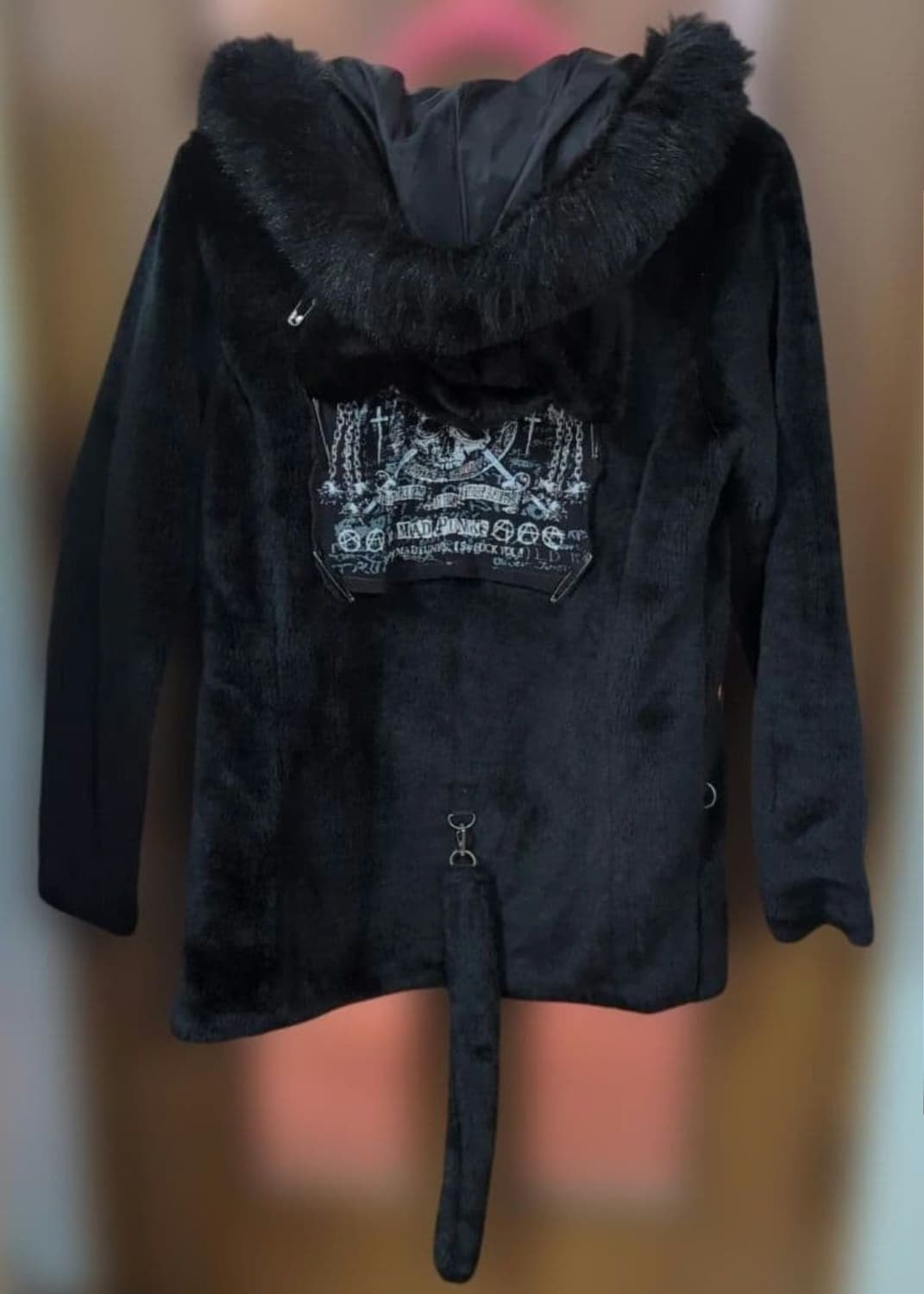 매드펑크 고양이 귀 네코미미 후드집업 퍼 점퍼 자켓 상품이미지4