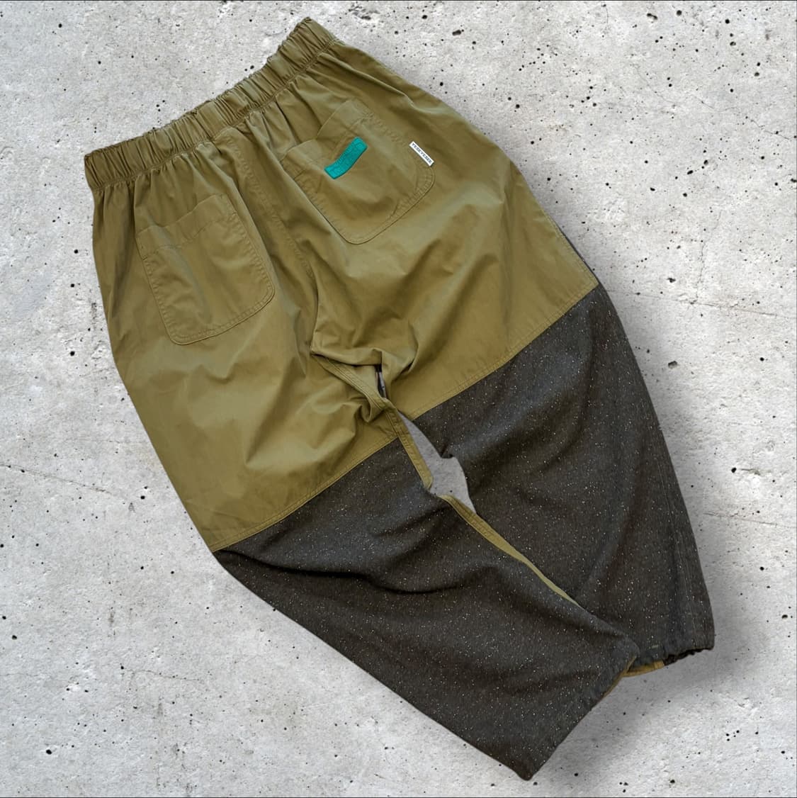 [L] 예스아이씨 배색 울 카키 와이드 팬츠 바지 D861 상품이미지2