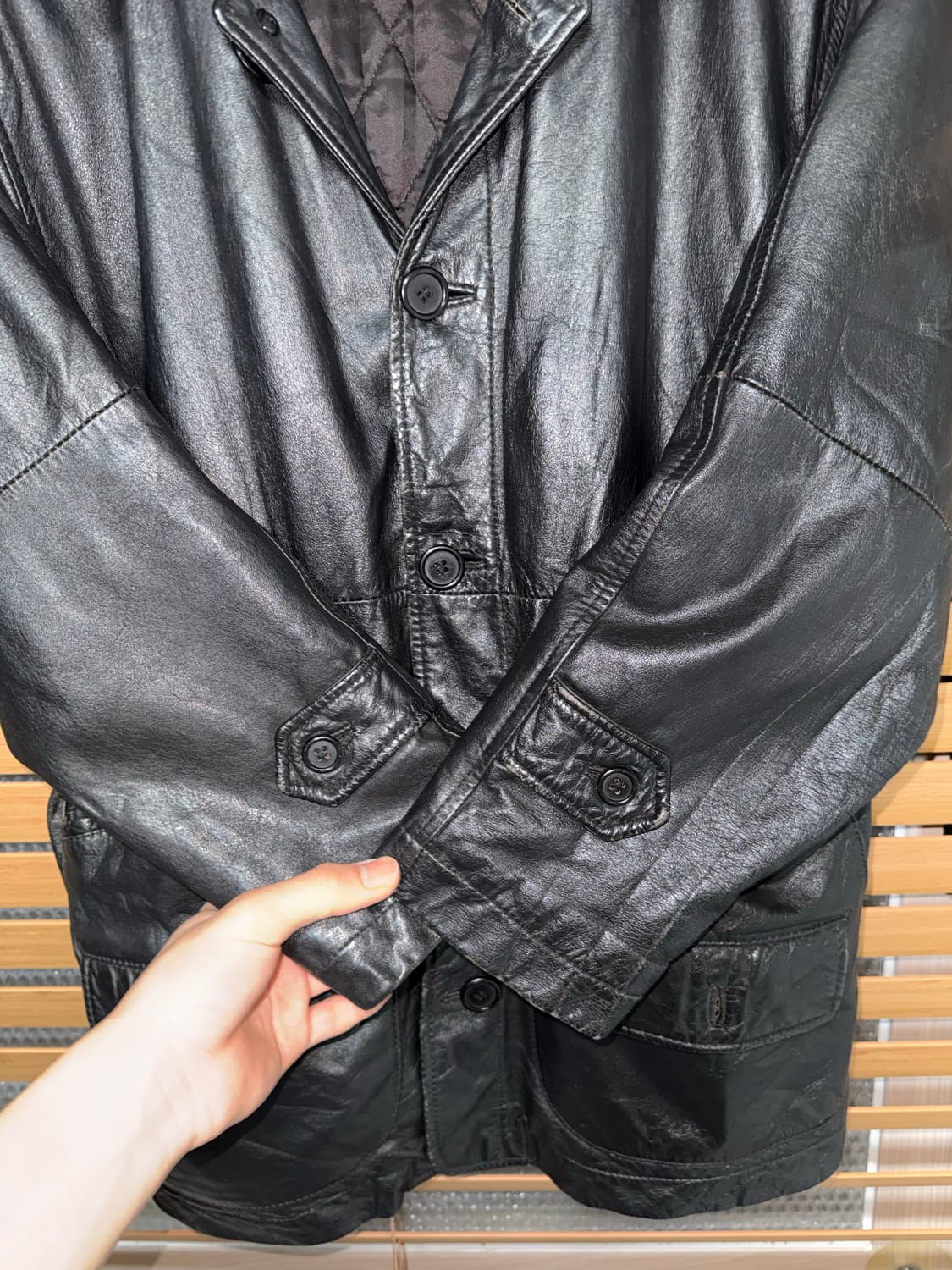 프릭스스토어 카우하이드 레더 카코트 상품이미지9