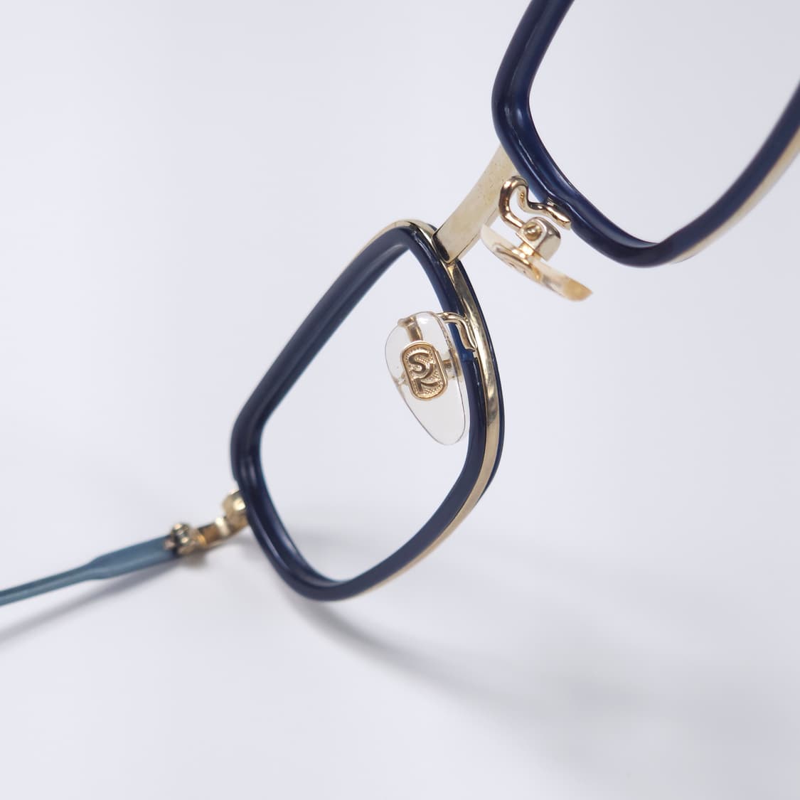 18K 도금 90년도 빈티지 사각 긱시크 블루 안경 상품이미지7