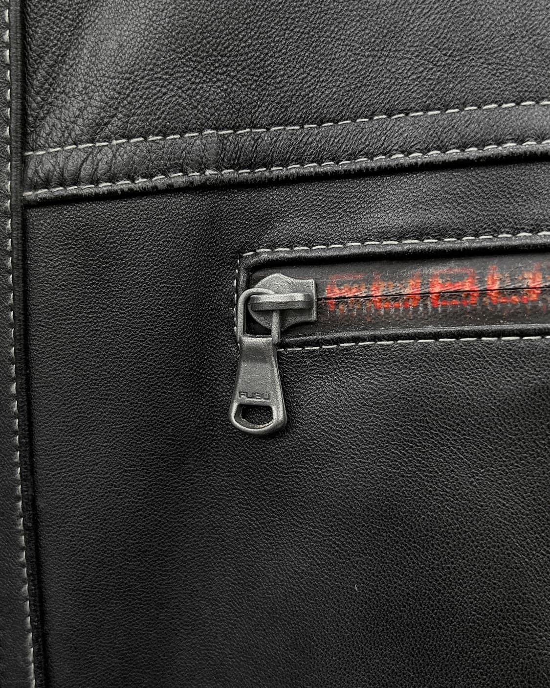 Fubu 00s 리얼 레더 램스킨 바이커 자켓 블랙 상품이미지5