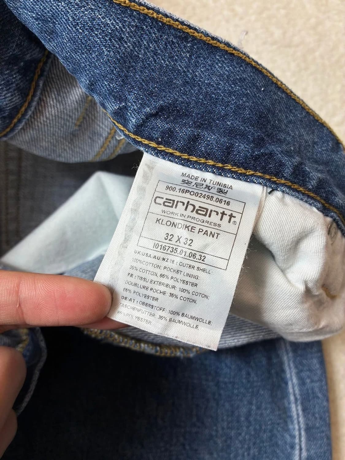 칼하트 WIP Klondike 8.5 oz 스트레이 데님팬츠 PN6636 상품이미지7