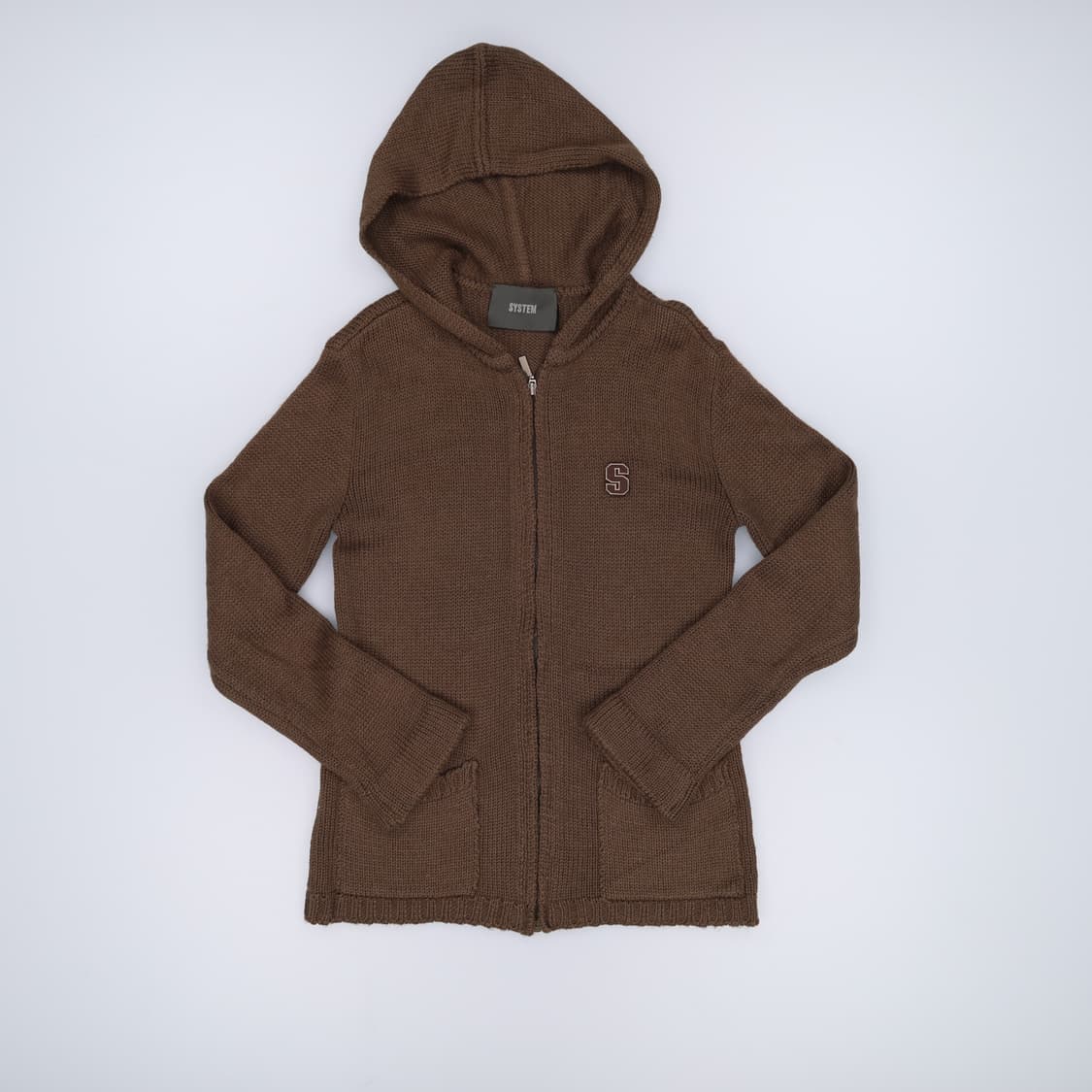 실측확인 시스템 니트 후드 집업 0227M 상품이미지1